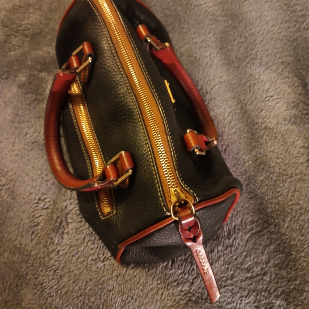 Dooney & Bourke Black and Brown Leather Satchel - Picture 8 of 12